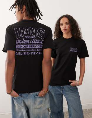 Vans – Svart t-shirt med butikstryck fram- och baktill - view 1