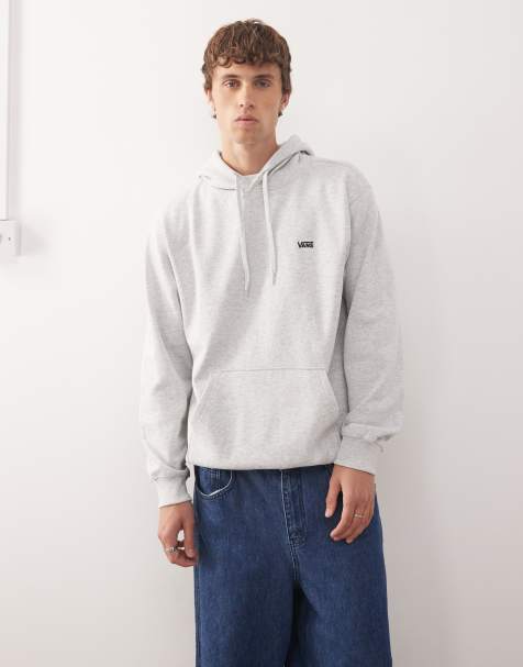 Vans - Sweat à capuche ample avec logo sur le côté gauche de la poitrine - Gris chiné - view 1
