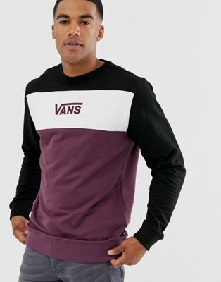 vans colour block sweatshirt in white