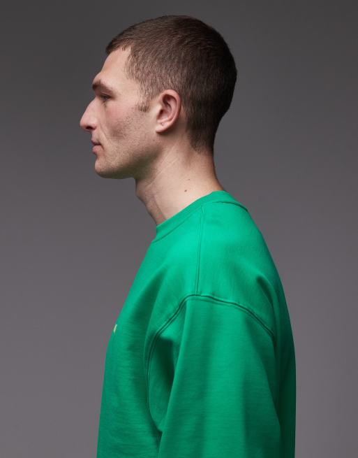 Vans - Sweat-shirt oversize avec logo sur la poitrine côté gauche - Vert, 4 de 5