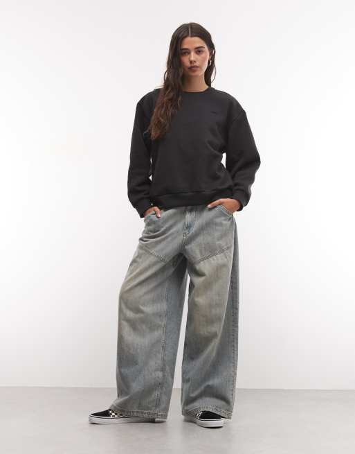 Vans sweatshirt met ronde hals in zwart, 2 van 4