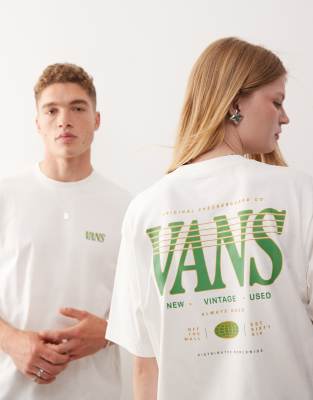 Vans Vans Sweep backprint t-shirt in off white - Exclusive to ASOS