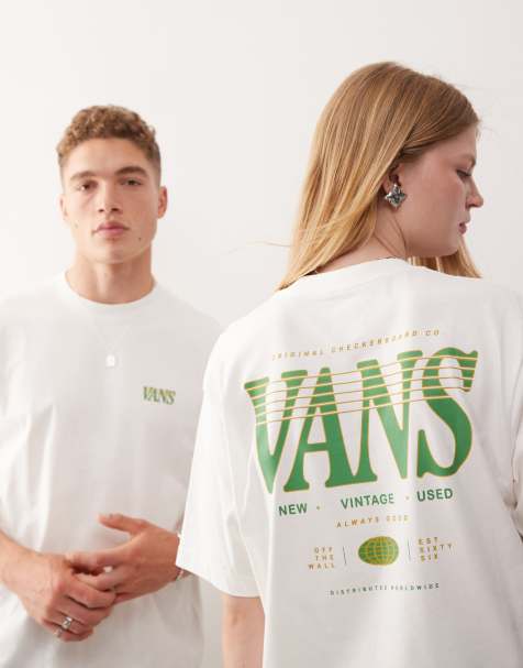 Vans – Sweep – Naturvit t-shirt med tryck baktill – Exklusivt hos ASOS - view 1