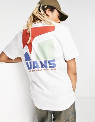 Vans Swoop V back print t-shirt in white