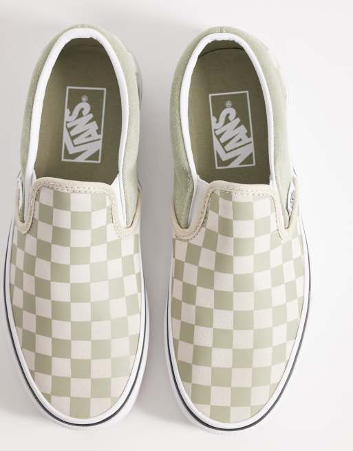 Vans – Szałwiowozielone wsuwane buty sportowe w szachownicę, 2 z 5