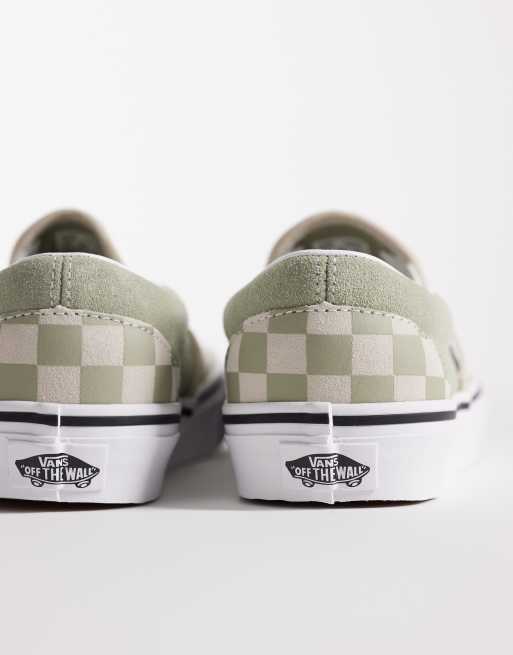 Vans – Szałwiowozielone wsuwane buty sportowe w szachownicę, 3 z 5