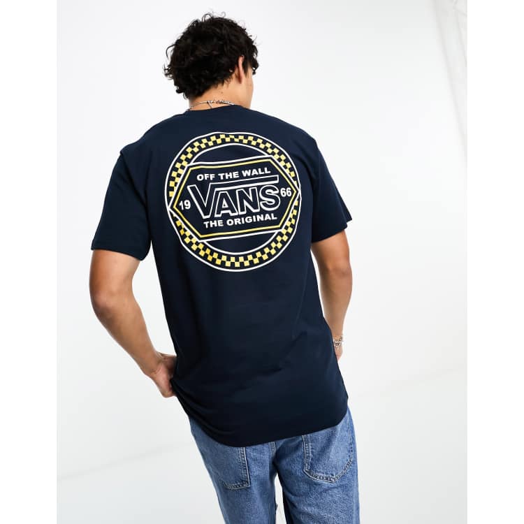 Vans T-shirt à logo rond à damier imprimé au dos et à col V