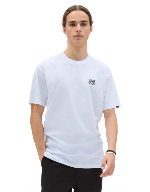Vans - T-shirt a maniche corte bianca con logo a sinistra sul petto