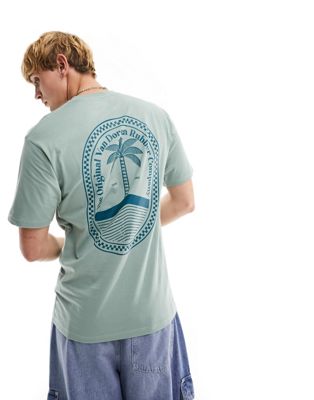 Vans island back print t-shirt in green - ASOS Price Checker