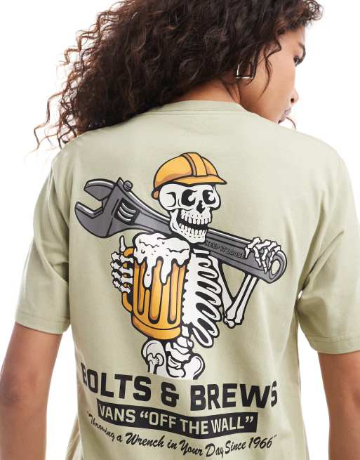 Vans - T-shirt avec imprimé tête de mort et clé au dos - Fauve clair, 2 de 4
