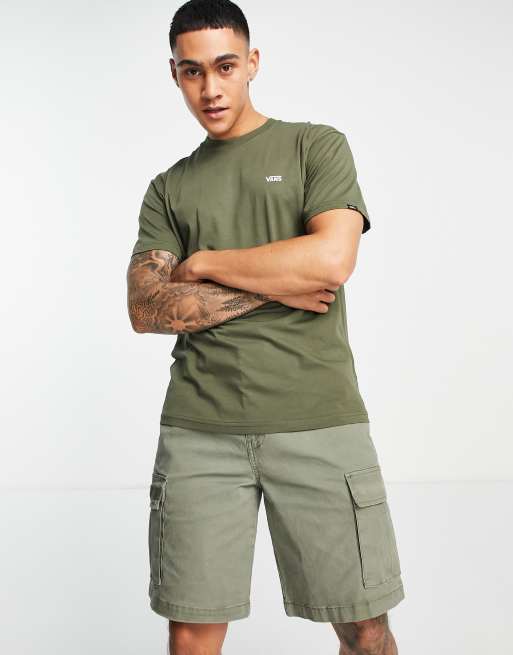 Vans - T-shirt avec logo sur la poitrine - Vert foncé 
