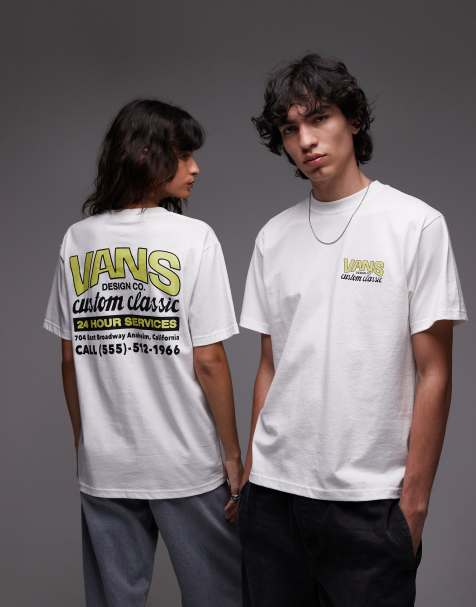 Vans - T-shirt bianca con grafica "Vans Shop" sul retro - view 1