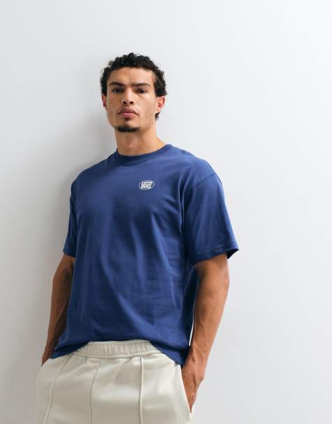 Vans - T-shirt blu navy con stampa del logo ovale sul retro - view 1