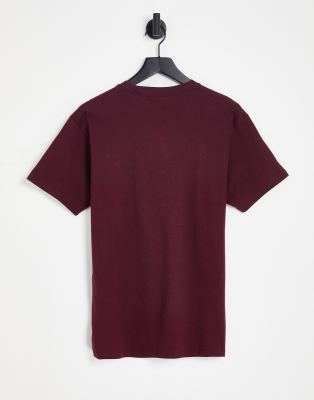 T-shirt bordeaux con logo a sinistra-Bianco - Vans T-shirt donna  - immagine1