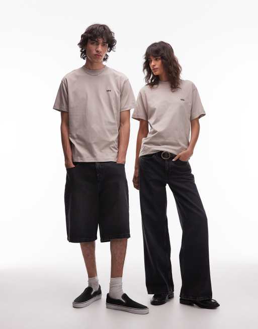 Vans - T-shirt classique avec logo sur le devant à gauche - Marron clair, 3 de 4