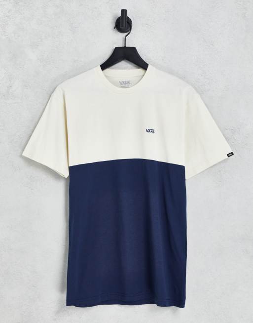 Vans - T-shirt color block - Bleu marine/crème