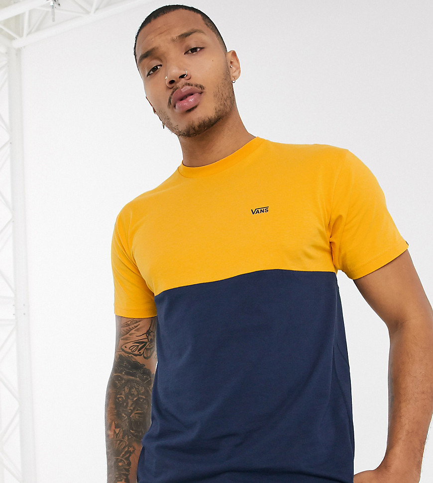 Vans - T-shirt  color block blu navy/giallo - In esclusiva per ASOS-Rame
