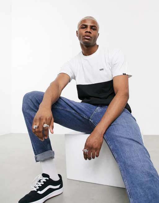 Vans - T-shirt color block - Noir/blanc