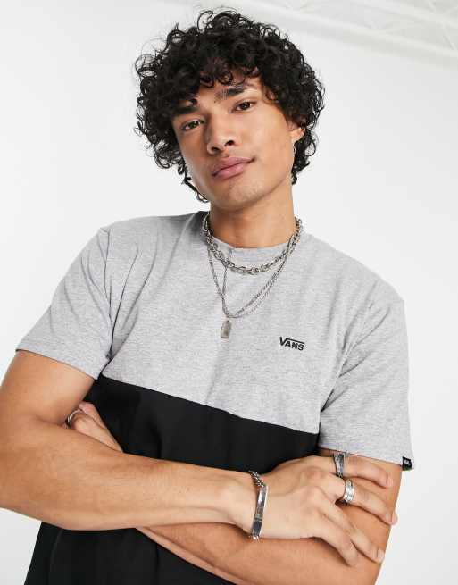 Vans - T-shirt color block - Noir et gris 