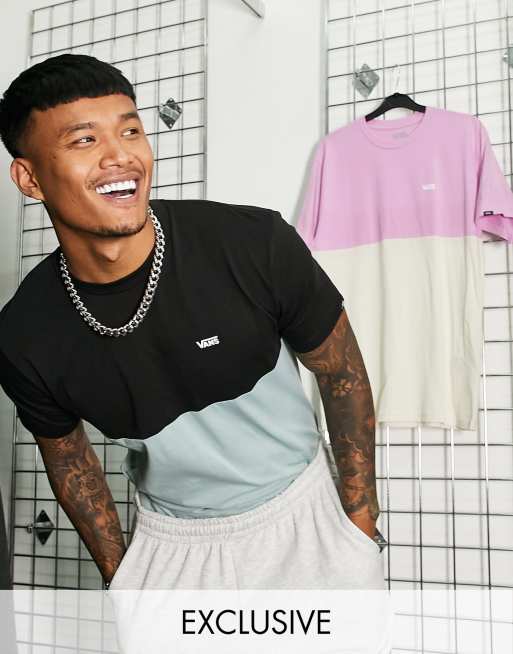 Vans - T-shirt color block - Noir/gris - Exclusivité ASOS