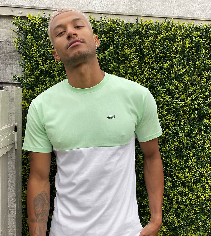 Vans - T-shirt colorblock verde pastello - In esclusiva per ASOS