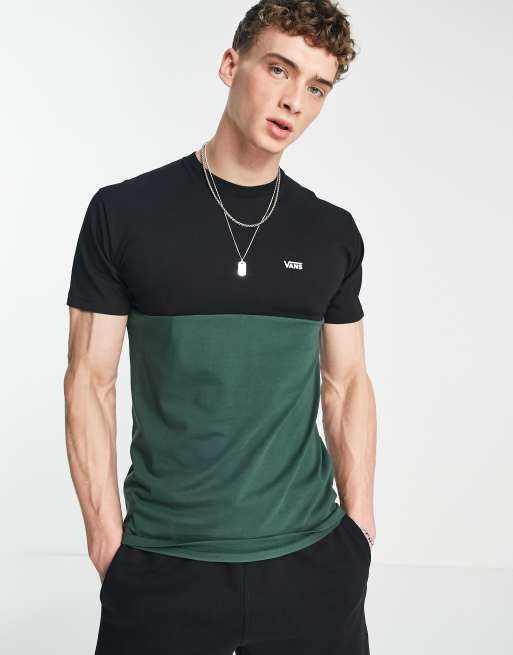 Vans - T-shirt colorblock verde scuro e nero , 4 di 4