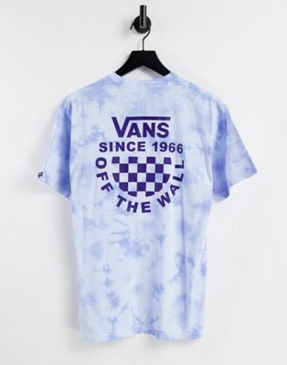 Homme Vans - T-shirt effet tie-dye à logo imprimé au dos - Bleu