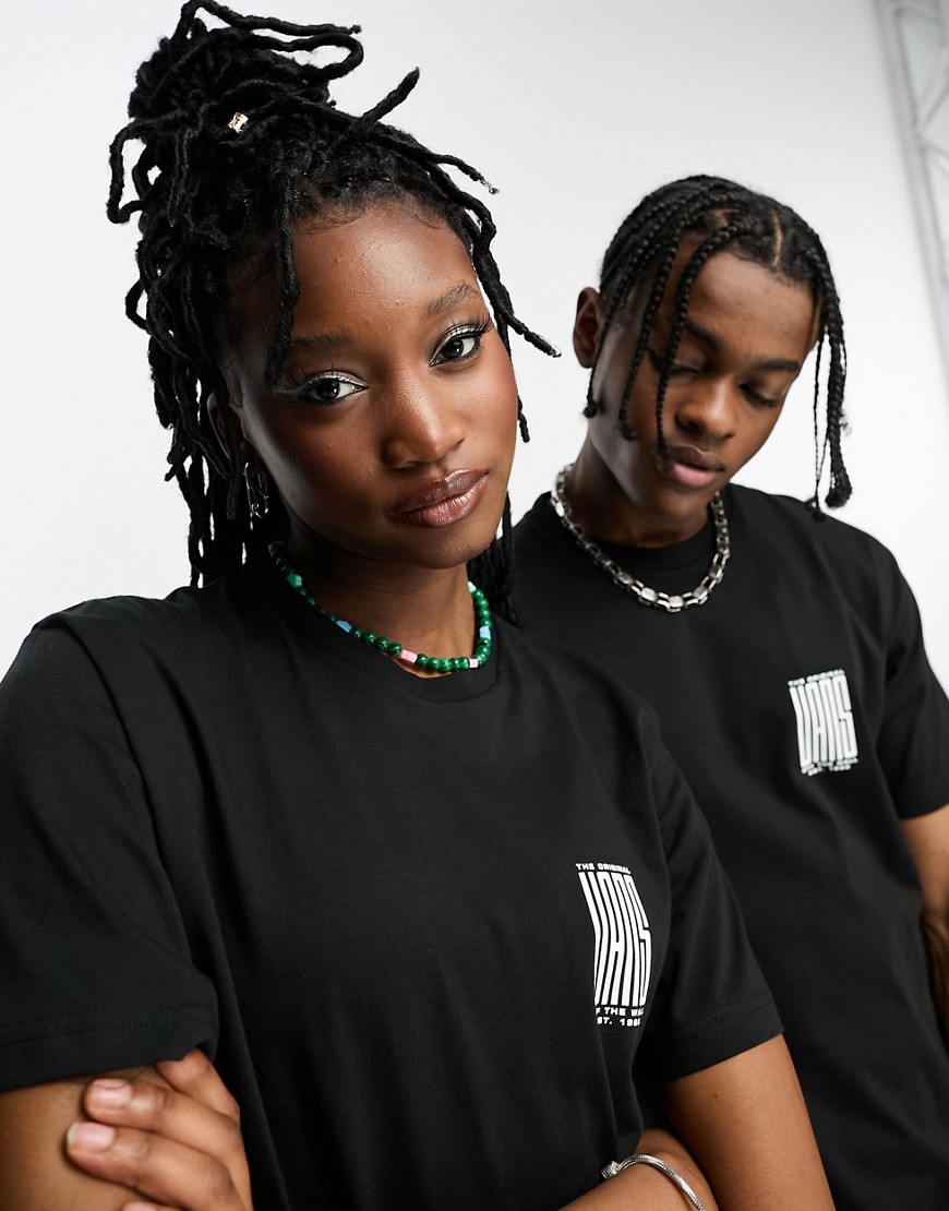 T-shirt elasticizzata nera unisex con stampa sul retro-Black - Vans T-shirt donna  - immagine1