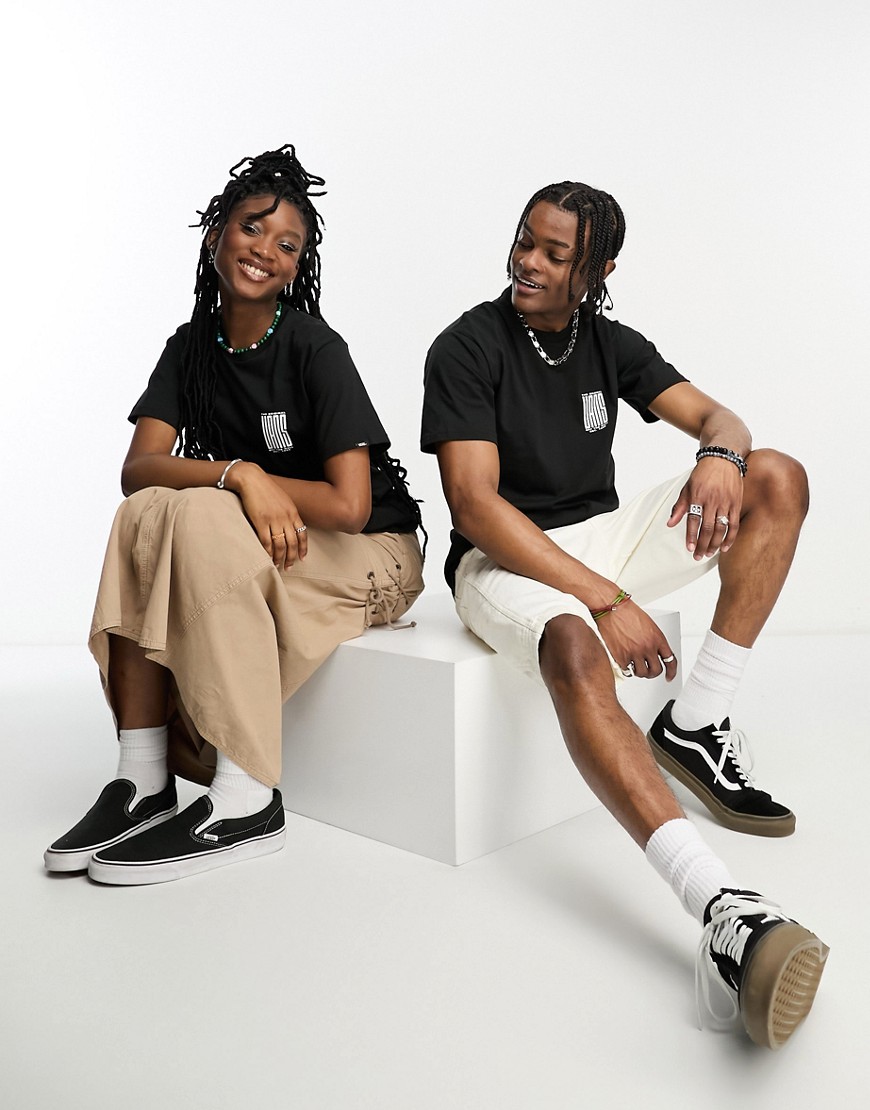 T-shirt elasticizzata nera unisex con stampa sul retro-Black - Vans T-shirt donna  - immagine2