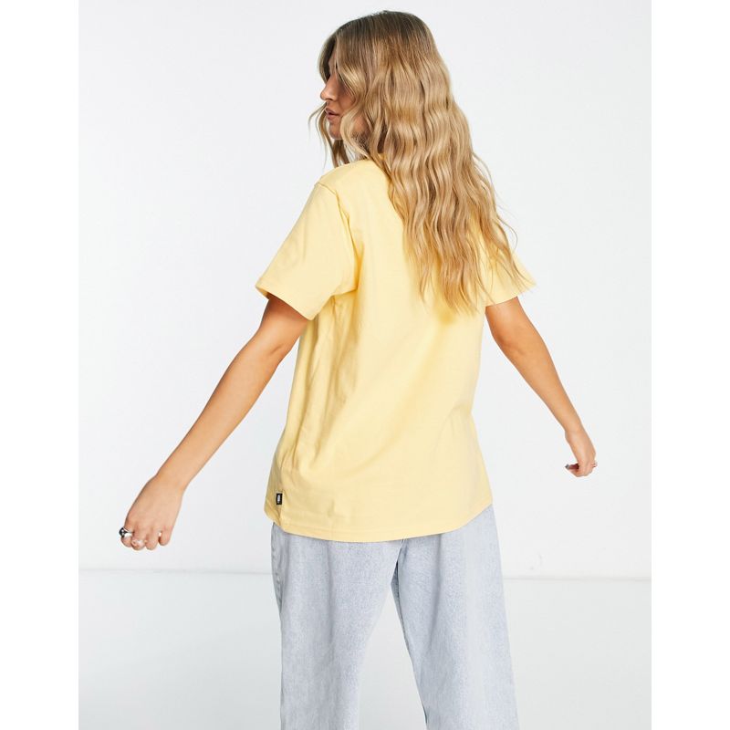 Activewear Donna Vans - T-shirt gialla con logo sul petto a sinistra 