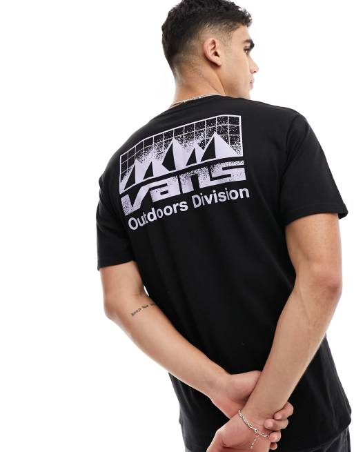 Vans T-shirt in black with white grid back print | ASOS