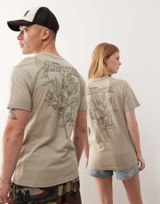 Vans - T-Shirt in Grau mit Wellness-Rückenprint, exklusiv bei ASOS