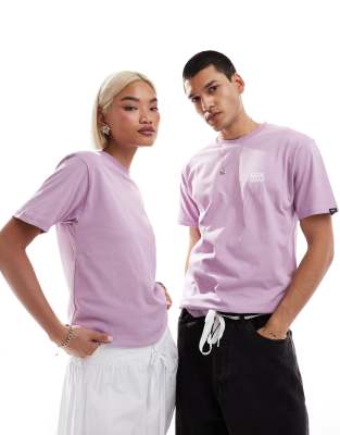 Vans - T-Shirt in Lavendel mit Schachbrettmuster-Logo auf der linken Brust-Lila