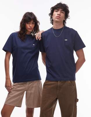 Vans - T-Shirt in Marineblau mit Logo auf der linken Brust und normaler Passform