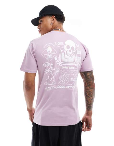Vans – T-Shirt in Nebel-Lavendellila mit Rückenaufdruck - view 1
