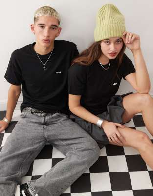 Vans - T-Shirt in Schwarz mit Logo auf der linken Brust