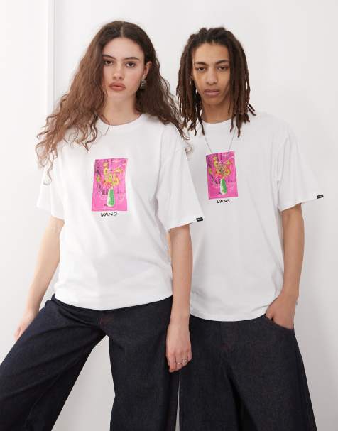 Vans – T-Shirt in Weiß mit kleinem mittigem Dekor-Print - view 1
