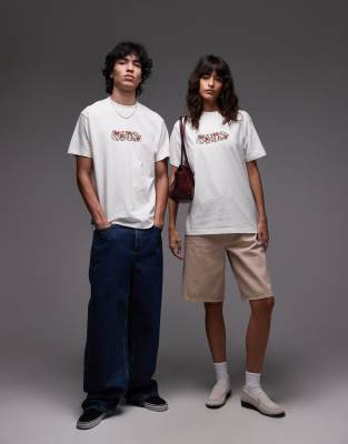 Vans - T-Shirt in Wollweiß mit mittigem „No Dice"-Grafikprint