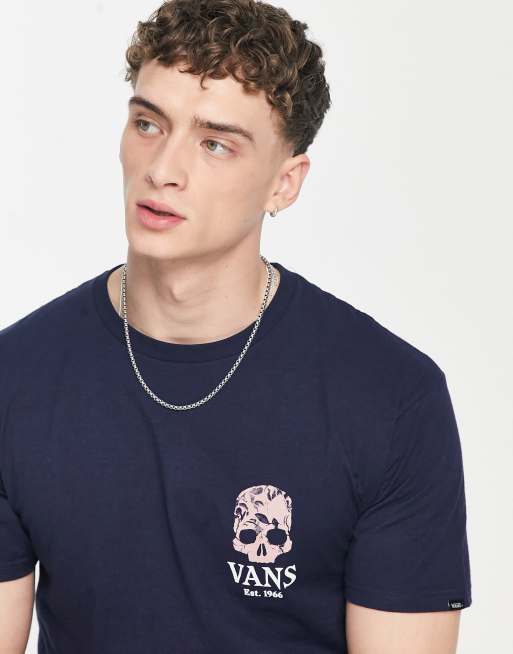 Vans - T-shirt med kranietryk i marineblå, 2 af 4