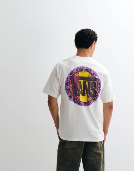 Vans t-shirt met backprint met vlekken en cirkel in wit, 4 van 5