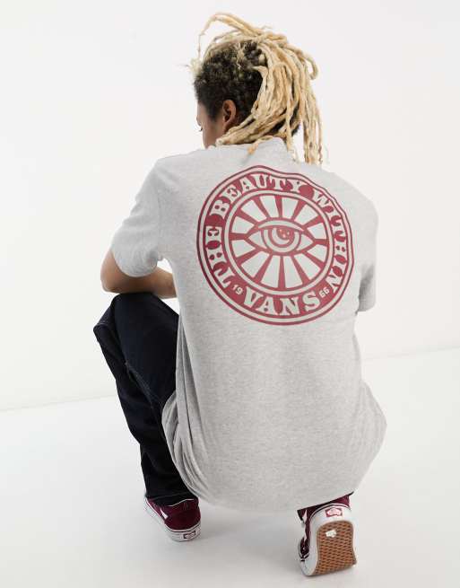 Vans - T-shirt met 'Beauty Within'-print op de achterkant in grijs