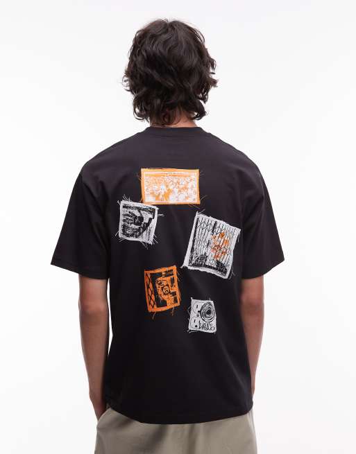 Vans - T-shirt met grafische punk patch-print op de achterkant in zwart, 2 van 4