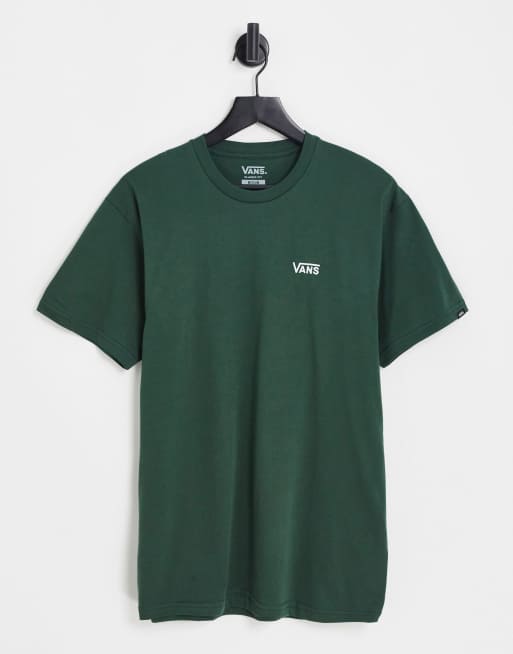 Vans - T-shirt met logo links op de borst in groen, exclusief bij ASOS 