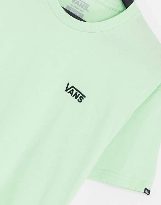 Vans T shirt met logo links op de borst in mintgroen exclusief