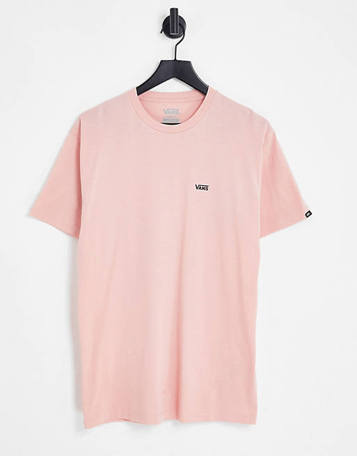 Vans - T-shirt met logo links op de borst in roze