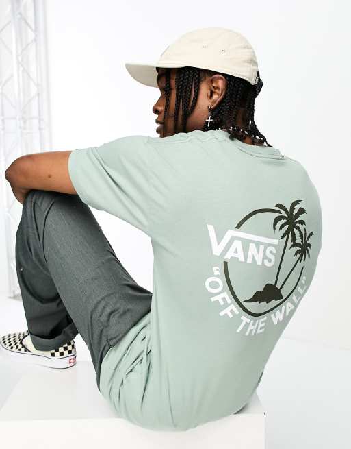 Vans - T-shirt met mini palmprint op de achterkant in groen