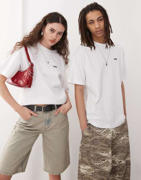Vans - T-shirt oversize avec logo sur le devant à gauche - Blanc - view 1