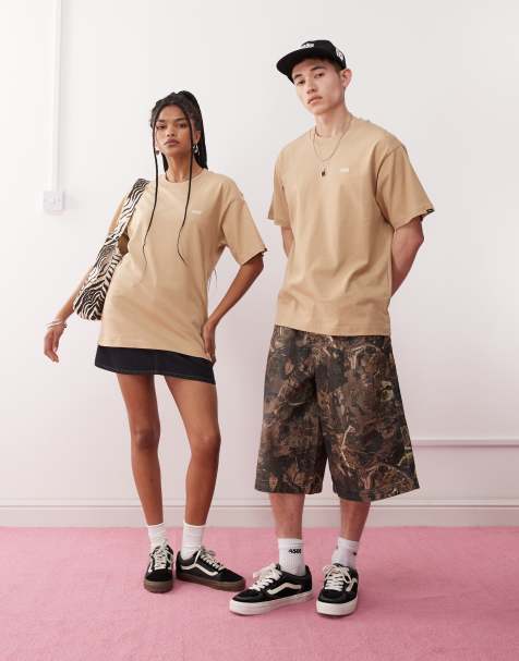 Vans - T-shirt oversize avec logo sur le devant à gauche - Fauve - view 1