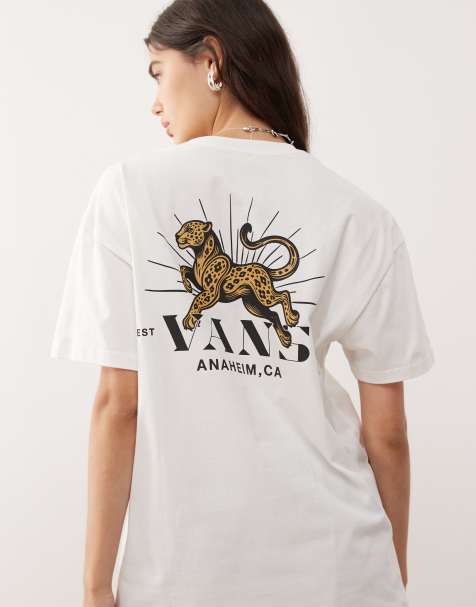 Vans - T-shirt oversize léopard et palmier - Marshmallow - view 1