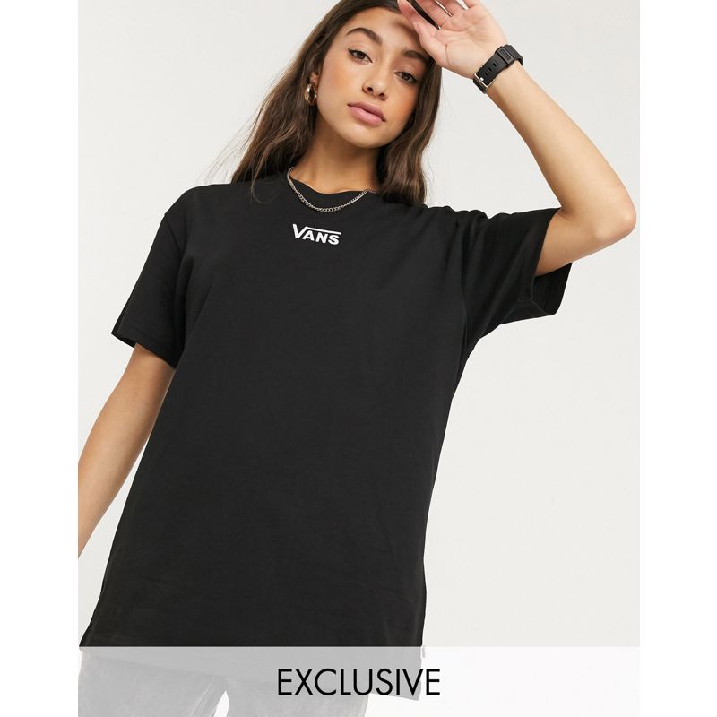 Donna Activewear Vans - T-shirt oversize nera con logo sul petto - In esclusiva per ASOS